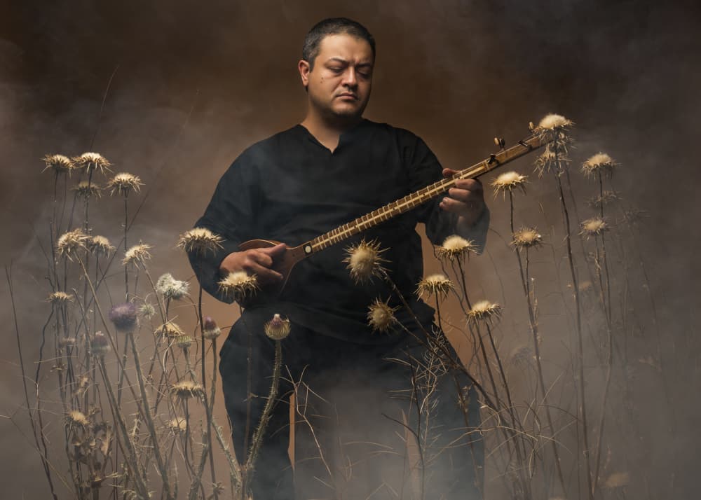 Meditative Musician in Fog by Hooman Sedaghi — canvas wall art