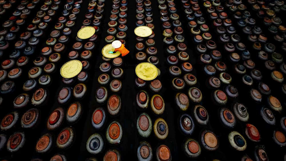 Circular Drying Patterns by Liguang Huang — canvas wall art