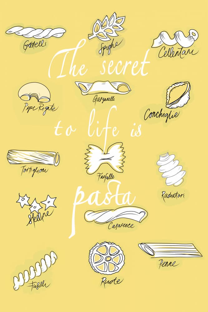 Pasta The Secret To Life by casa cartissi — canvas wall art
