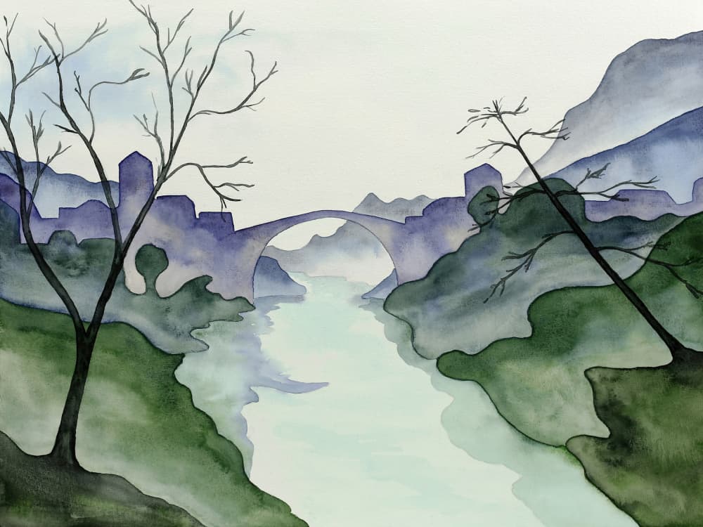 Tranquil River Valley by Natalie Bruns — canvas wall art