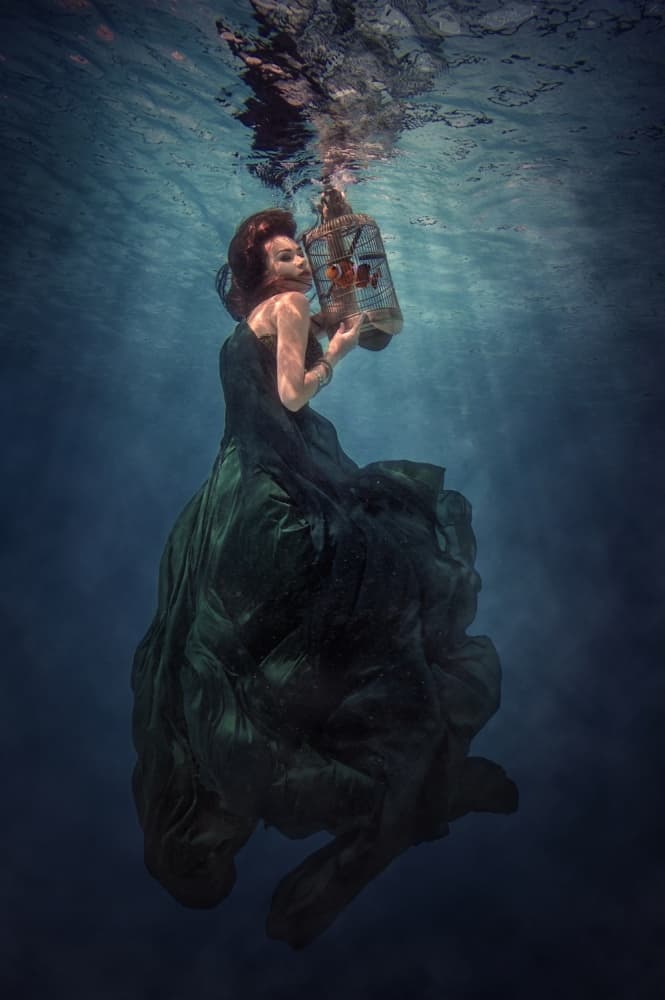 Ethereal Woman Underwater by Martha Suherman — canvas wall art