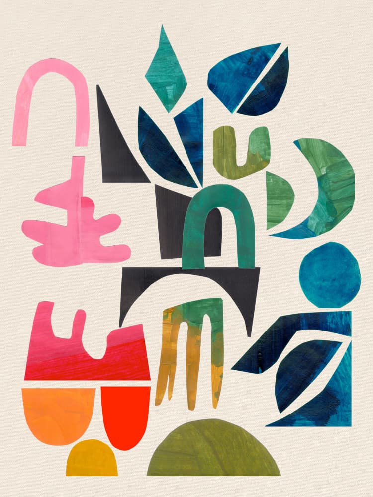 Vibrant Abstract Collage by Ejaaz Haniff — canvas wall art