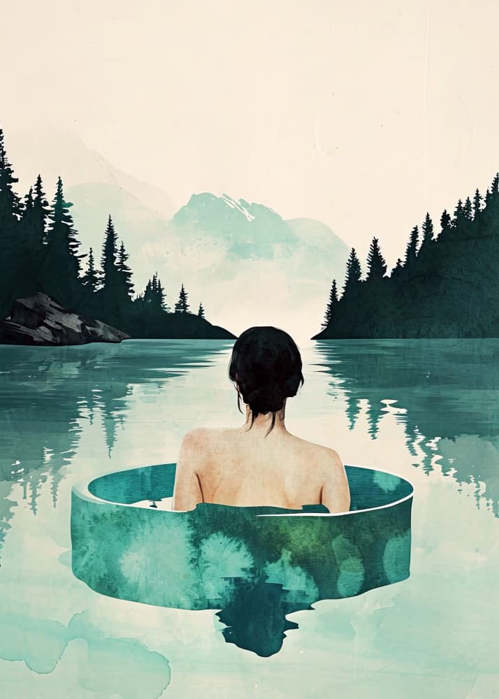 Peaceful Lake Soak by Justyna Jaszke — canvas wall art