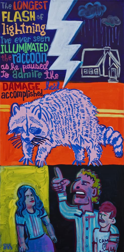 Raccoon Storm Damage Story by Steve Spencer — canvas wall art