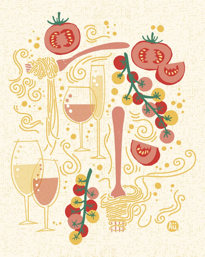 Vibrant Italian Cuisine by Aia Ueno — canvas wall art