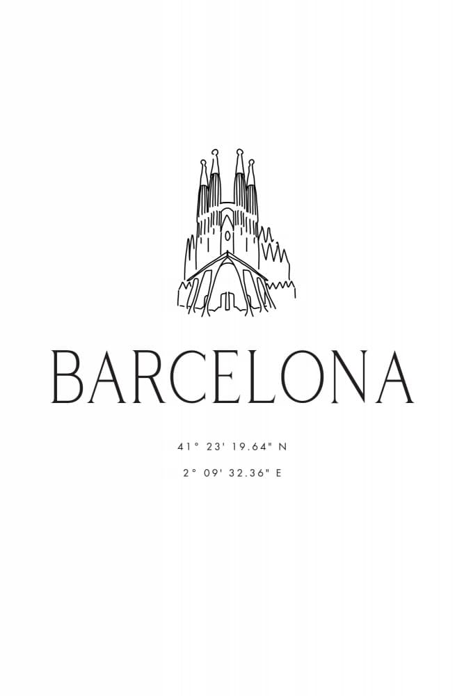 Barcelona Sagrada Familia Sketch by Rosana Laiz Blursbyai — canvas wall art