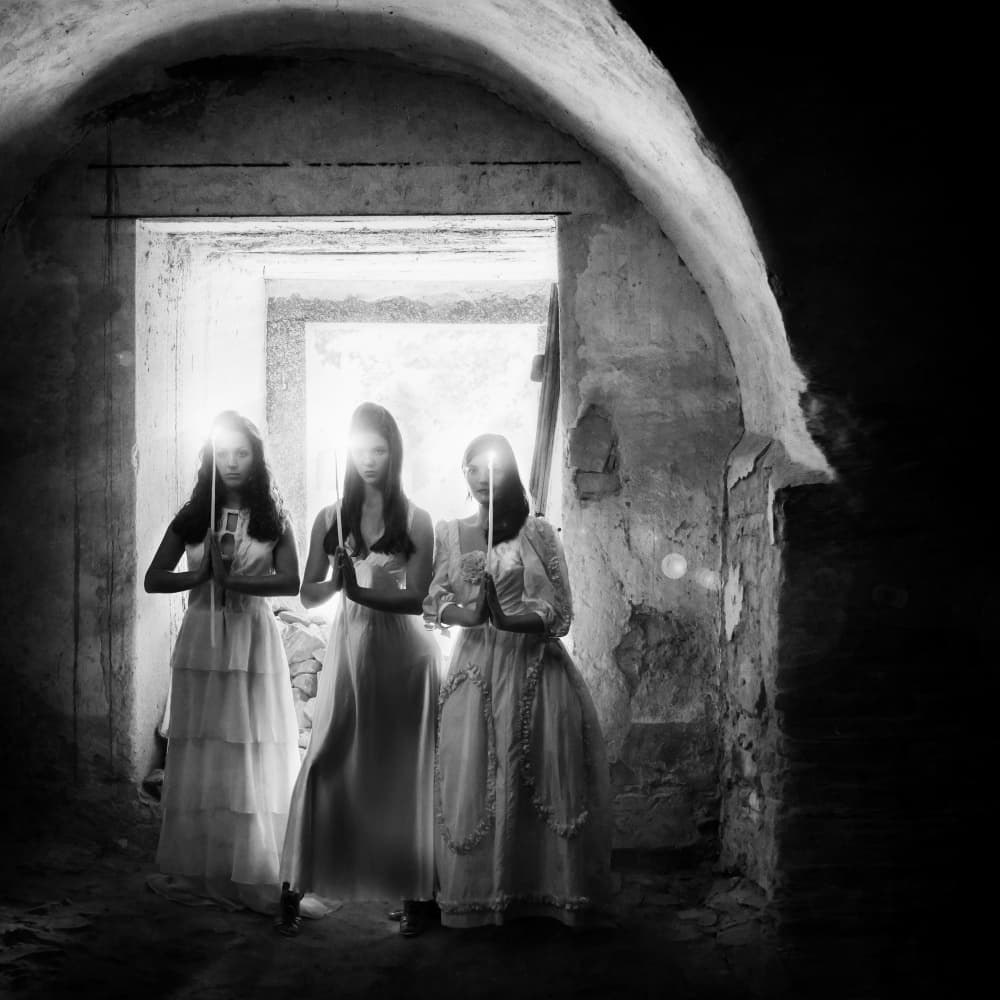 Solemn Women In Light by Roswitha Schleicher-Schwarz — canvas wall art