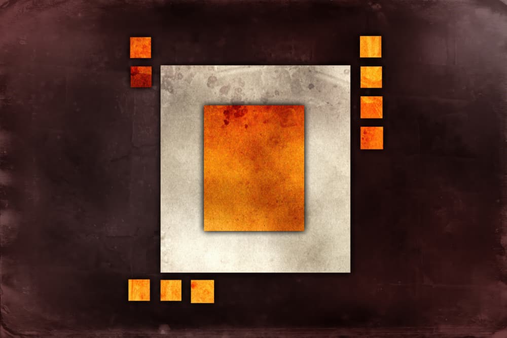 Modern Orange Squares by Rafal Kulik — canvas wall art