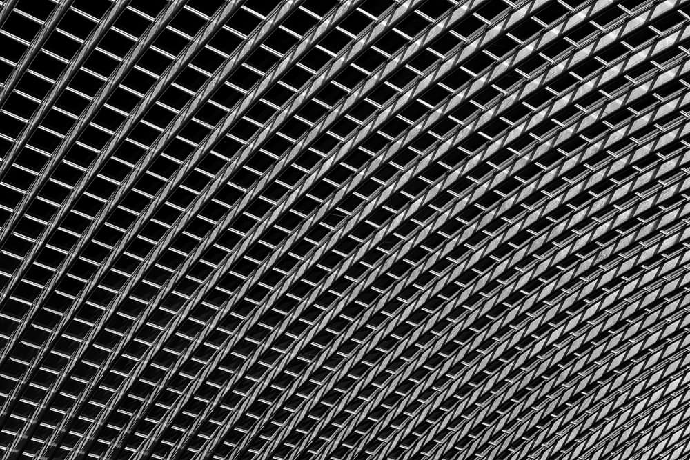 Sleek Metal Grid by Hans-Wolfgang Hawerkamp — canvas wall art