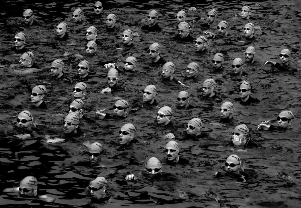 Determined Open Water Swimmers by Stephan Rückert — canvas wall art