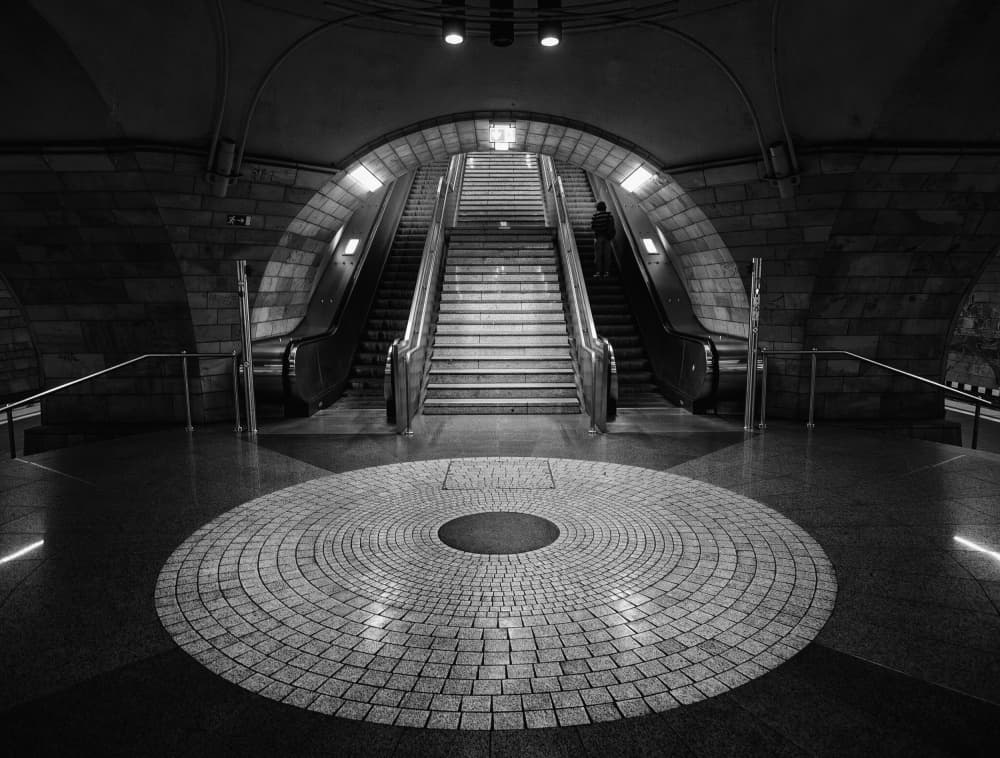 Urban Metro Escalator by Adam Dauria ☂ — canvas wall art