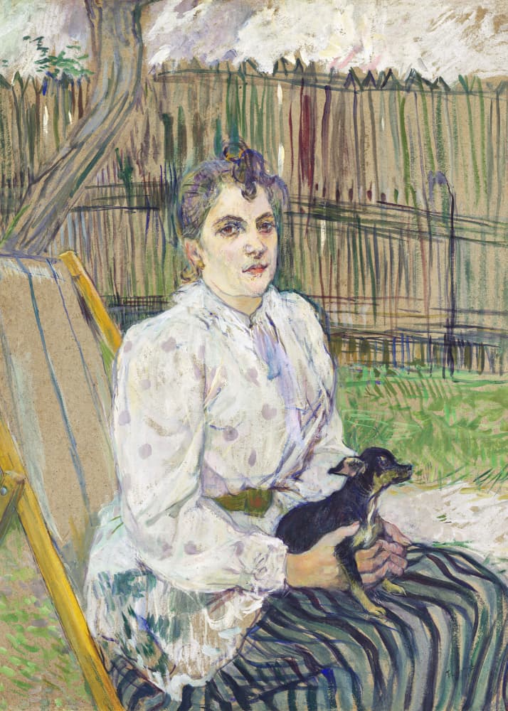 Lady With a Dog (1891) by TOULOUSE LAUTREC — canvas wall art