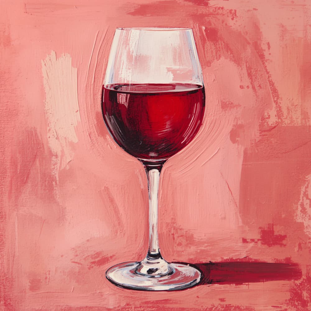 Red Wine Glass by Ohkimiko — canvas wall art