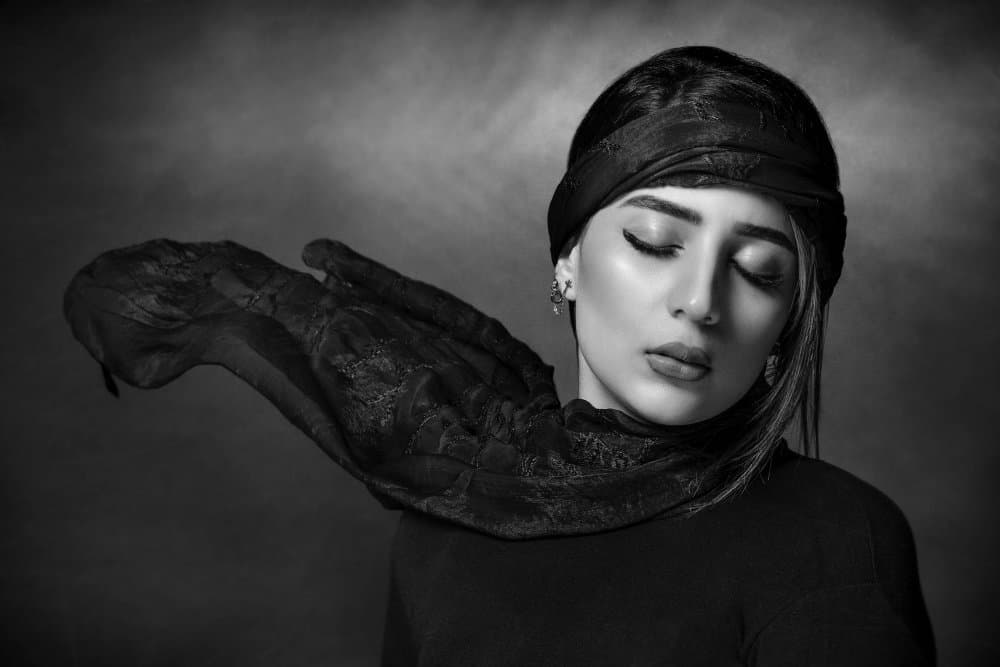 Elegant Serenity Portrait by Amir Heydari — canvas wall art