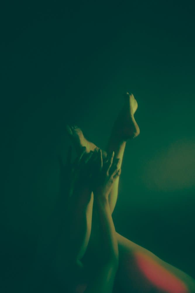 Intertwined Legs Green Glow by yuimei — canvas wall art