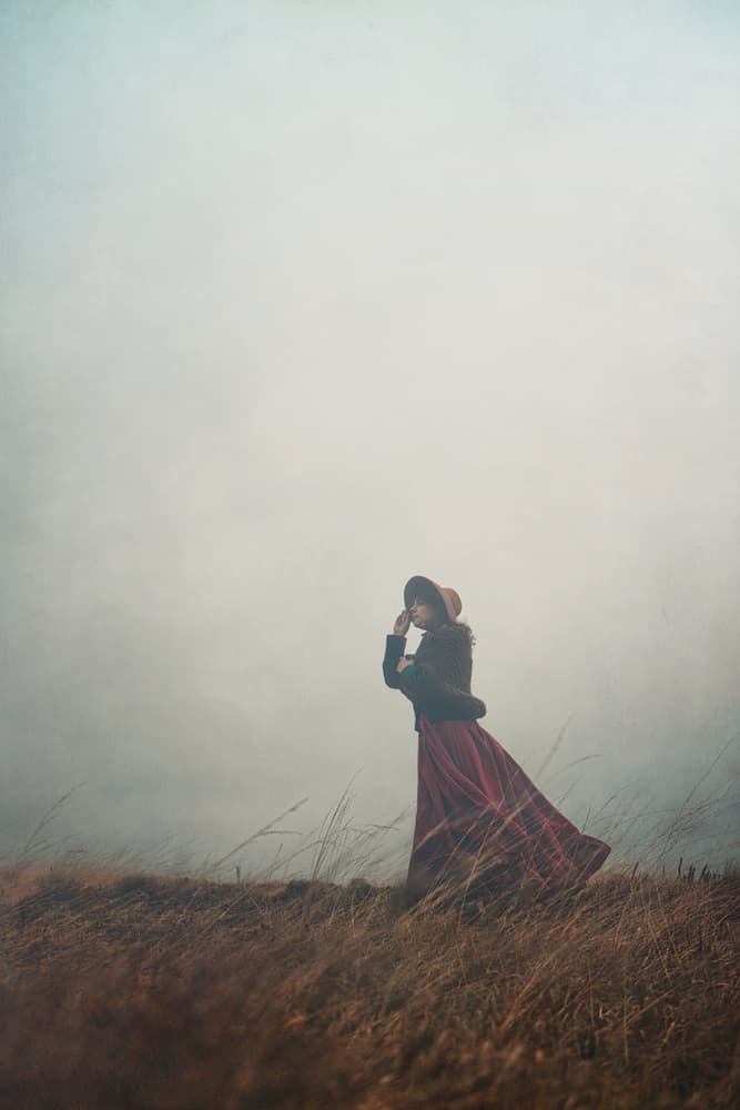 Woman in Misty Field by Magdalena Russocka — canvas wall art