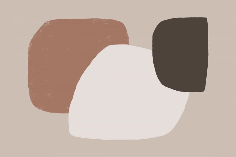 Geometric Shapes in Brown White and Black by uplusmestudio — canvas wall art