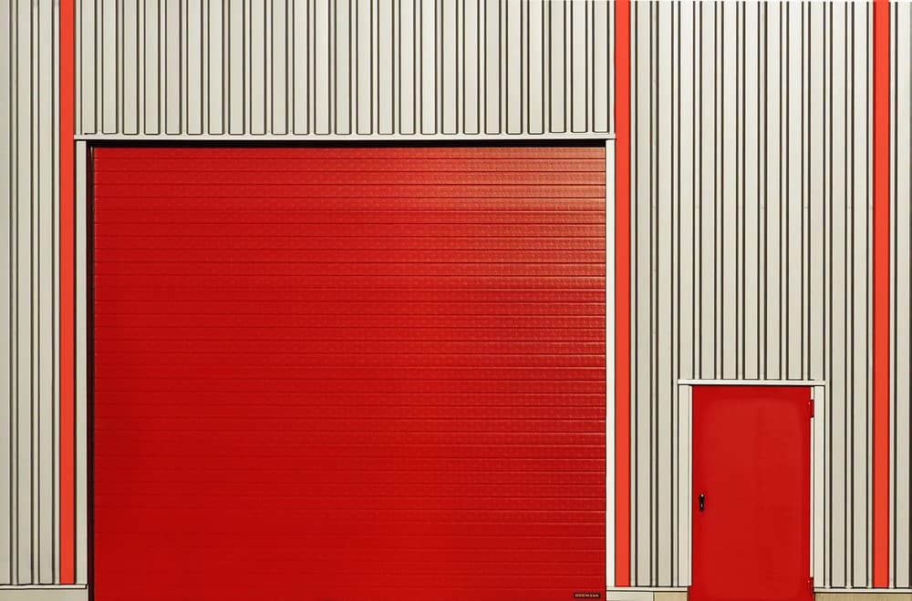 Bold Red Architecture by Jutta Kerber — canvas wall art