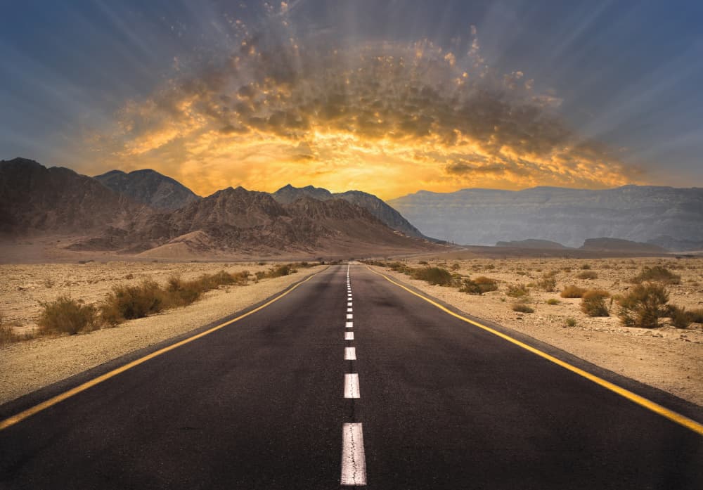 Desert Road Sunset by אייל בר אור • Eyal Bar Or — canvas wall art