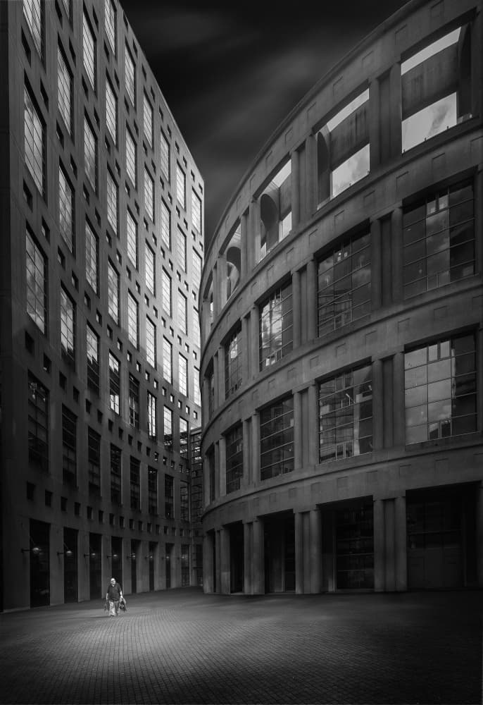 Curved City Solitude by Li Ying — canvas wall art