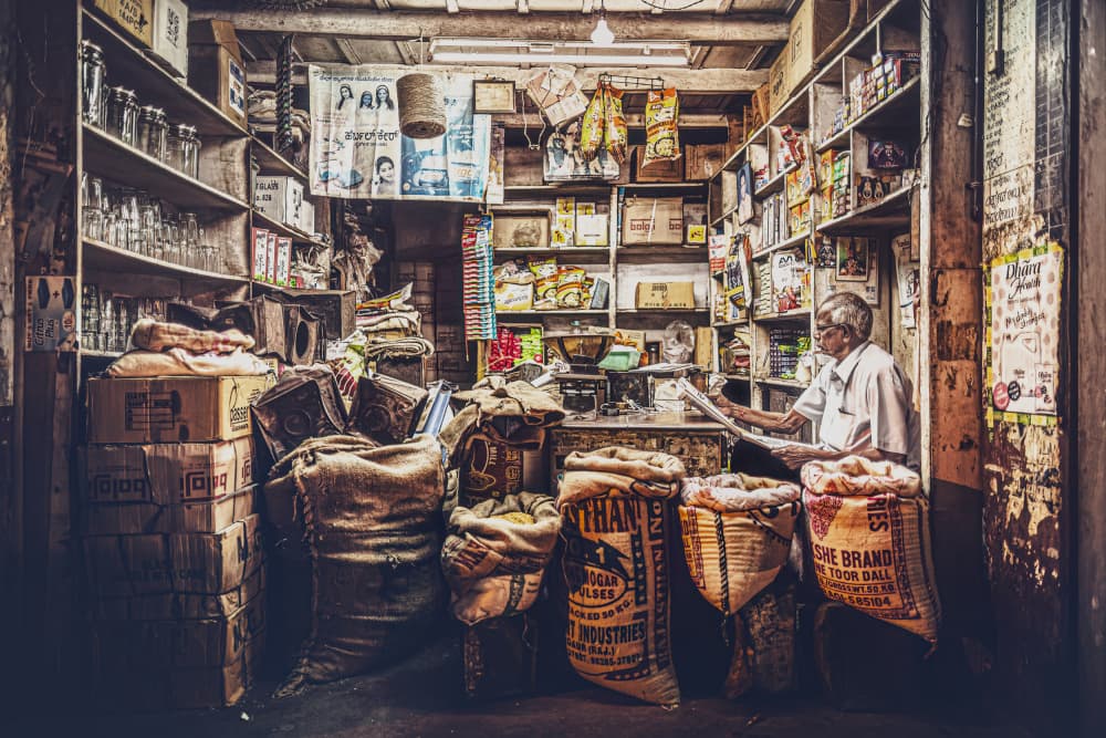 Traditional Indian Shop by Marco Tagliarino — canvas wall art