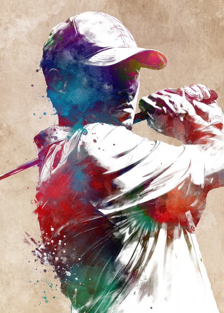 Vibrant Golfer Swing by Justyna Jaszke — canvas wall art