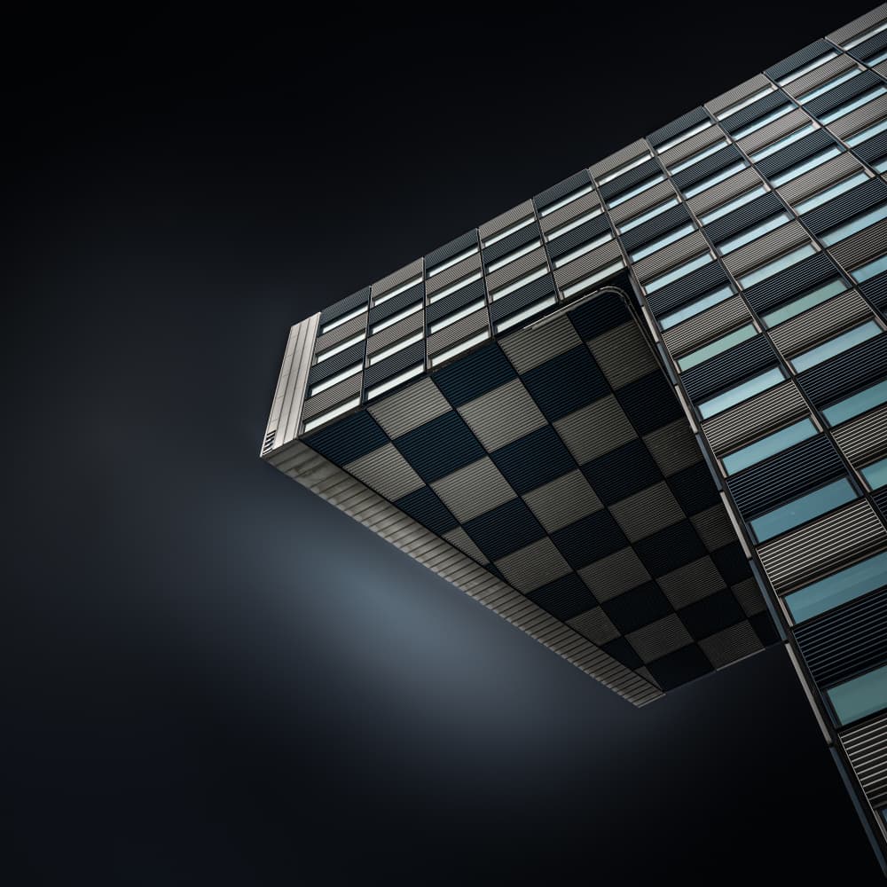 Modern Geometric Building by Luc Vangindertael (laGrange) — canvas wall art