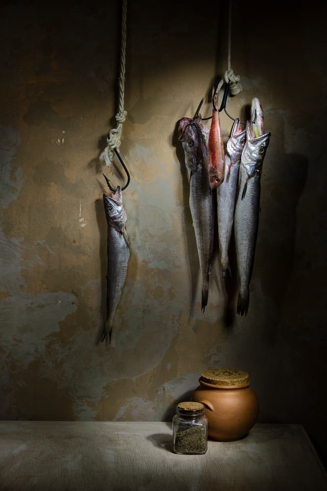 Rustic Fish Still Life by Felice Angelino — canvas wall art