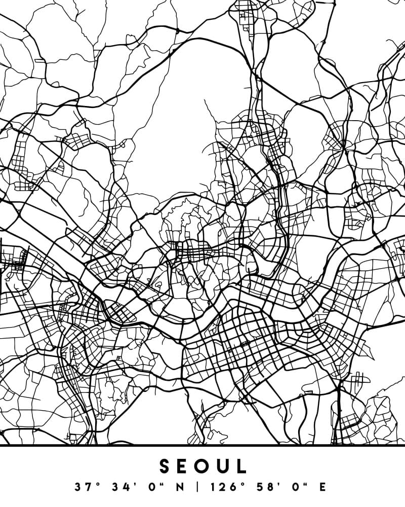 Seoul City Grid by Emiliano Deificus — canvas wall art