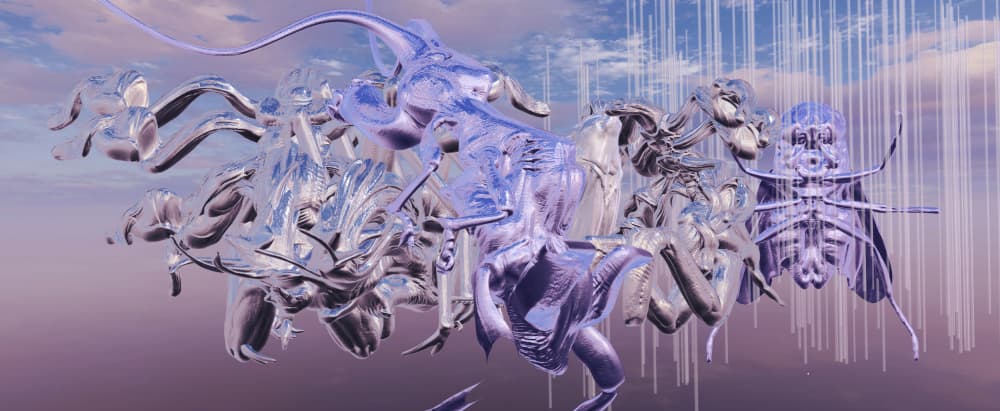 Ethereal Digital Forms by Veronika Che — canvas wall art