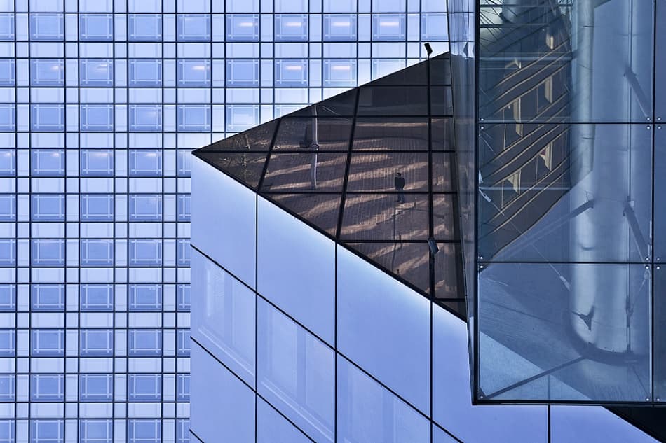 Geometric Glass Reflections by Jure Kravanja — canvas wall art