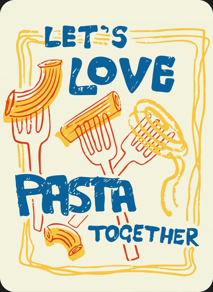 Love Pasta Together by Marika Barsrsind — canvas wall art