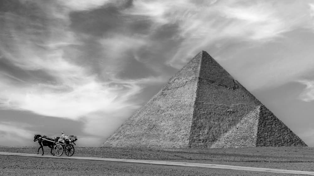 Giza Pyramid Desert Ride by Hesham Ragab — canvas wall art