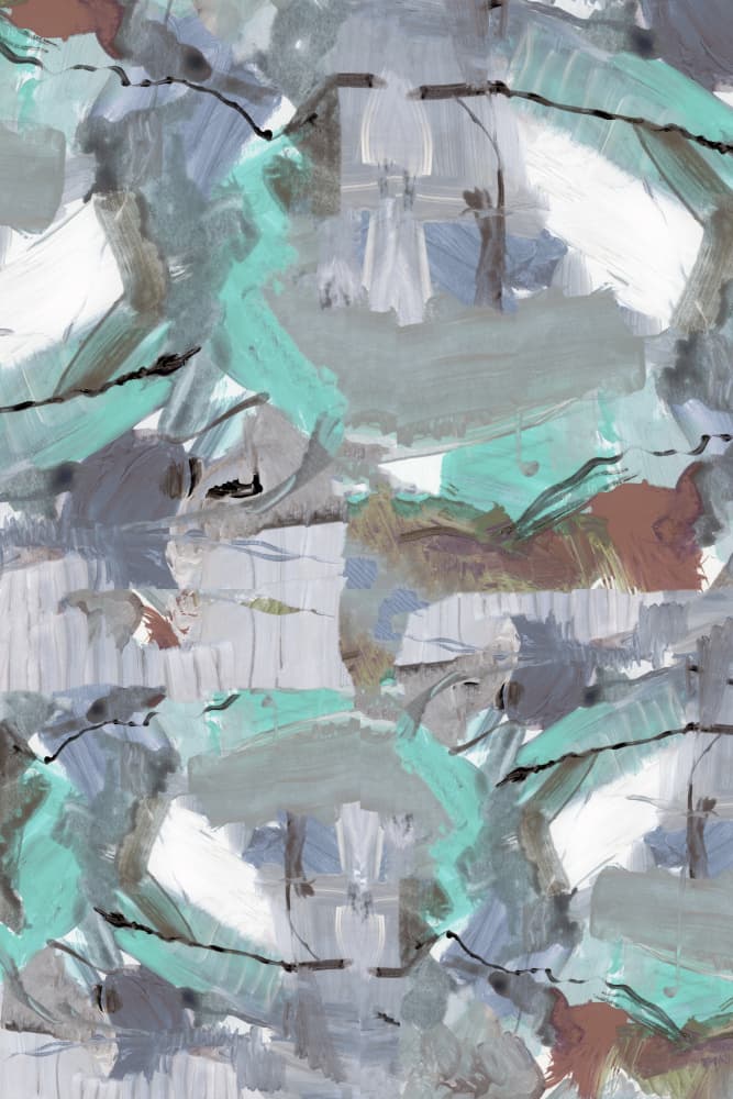 Abstract Teal Brushstrokes by cartissi — canvas wall art