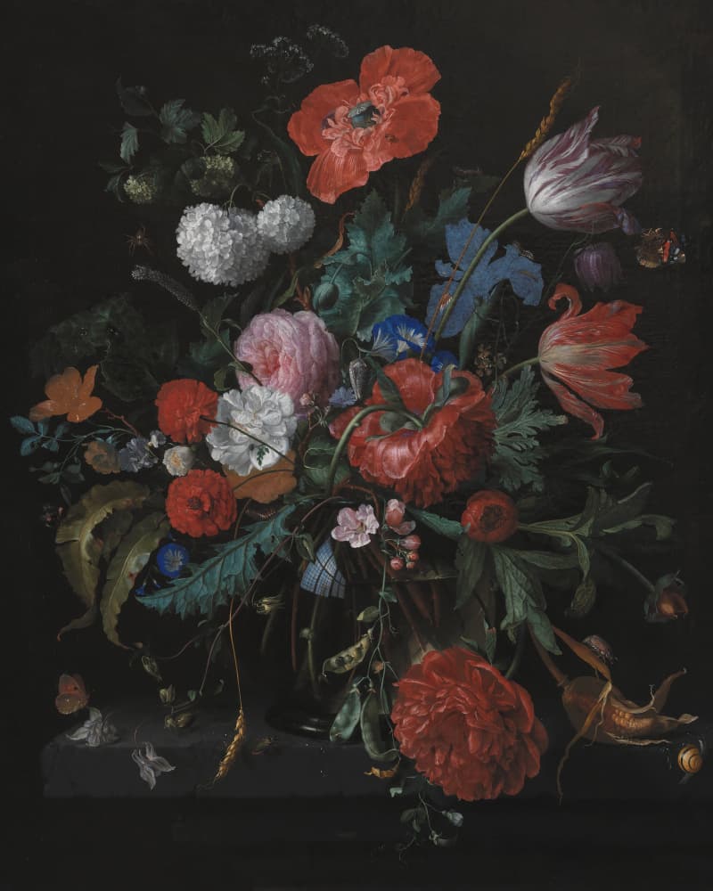 A Bunch of Flowers By Jacob Van Walscapelle by Jacob Van Walscapelle — canvas wall art