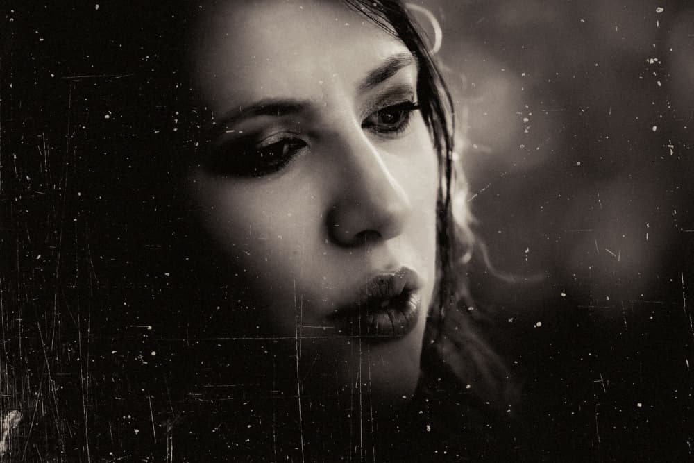 Pensive Woman Portrait by Gloria Staffa — canvas wall art