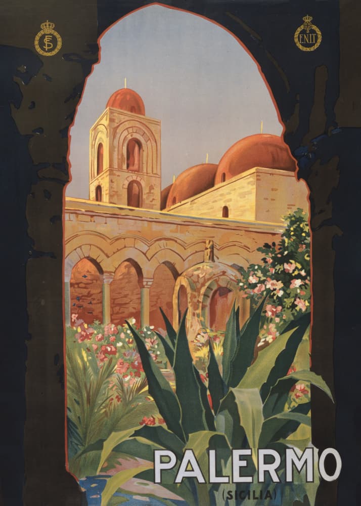 Palermo (Sicilia) by Vintage Travel Poster — canvas wall art