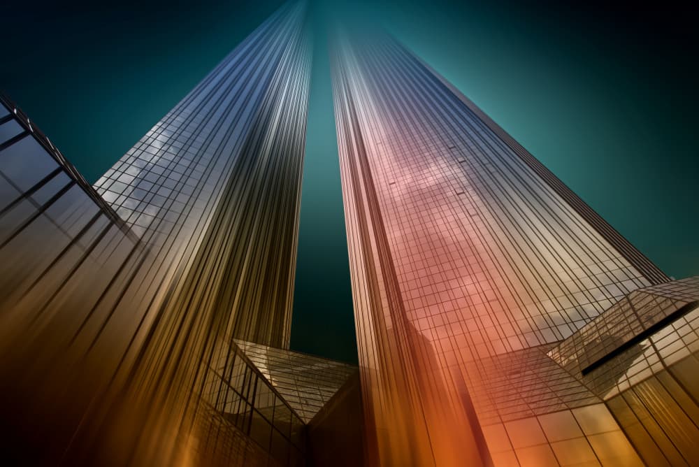 Futuristic Urban Towers by Erhard Batzdorf — canvas wall art