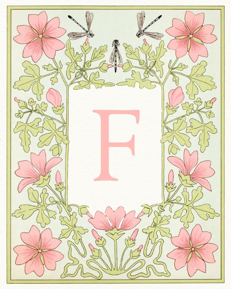 Elegant Floral F by Wild Violets — canvas wall art
