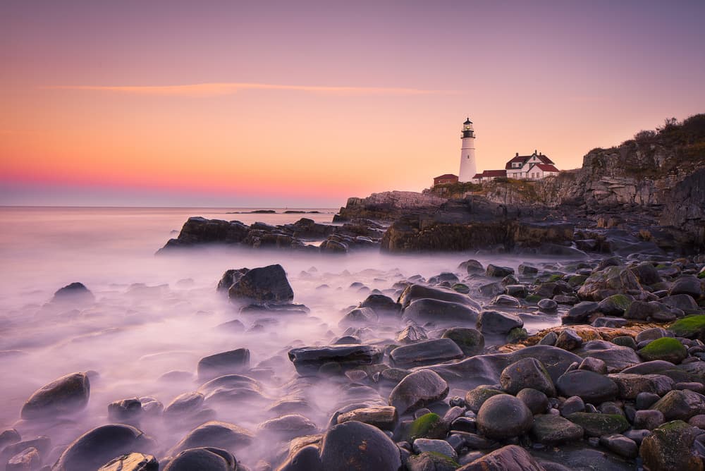 Portland Head Sunset Glow by Michael Zheng — canvas wall art