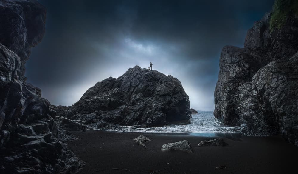 Dramatic Rocky Coast by Bing Li — canvas wall art