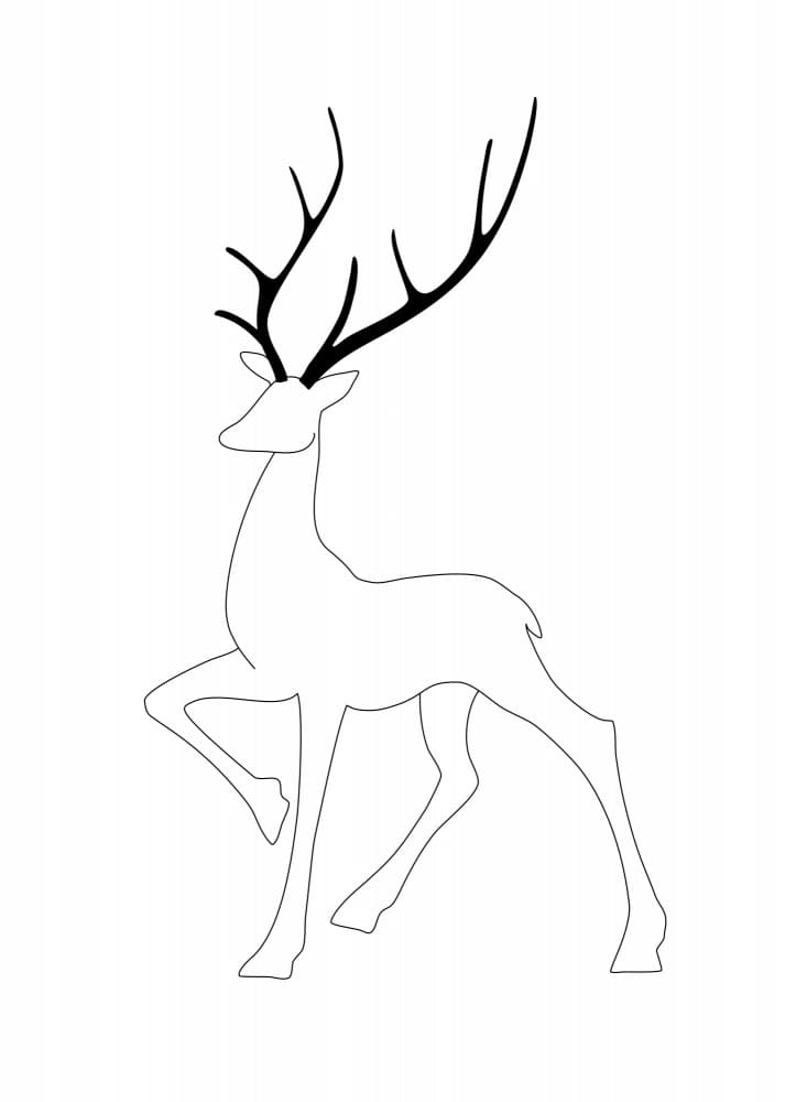 Elegant Deer Outline by Rosana Laiz Blursbyai — canvas wall art