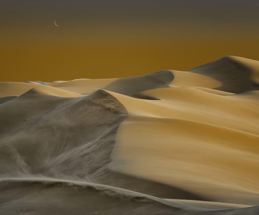 Serene Desert Moonrise by Chuanxu Ren — canvas wall art