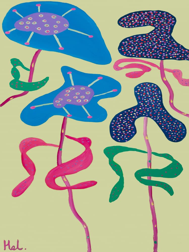 Whimsical Abstract Flowers by Helen Joynson — canvas wall art