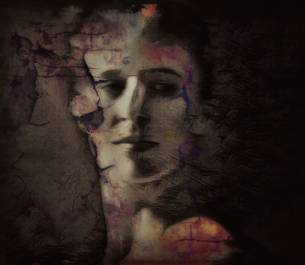 Dark Fragmented Face by Dalibor Davidovic — canvas wall art