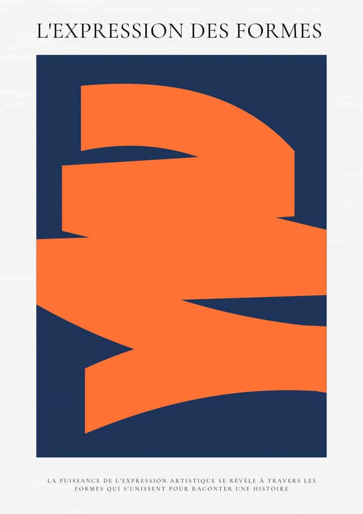 Orange Blue Abstract Forms by RS LAB STUDIO — canvas wall art