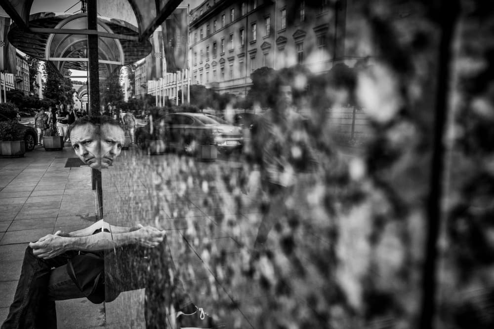 Double Reflection Man by Aleš Klabus — canvas wall art