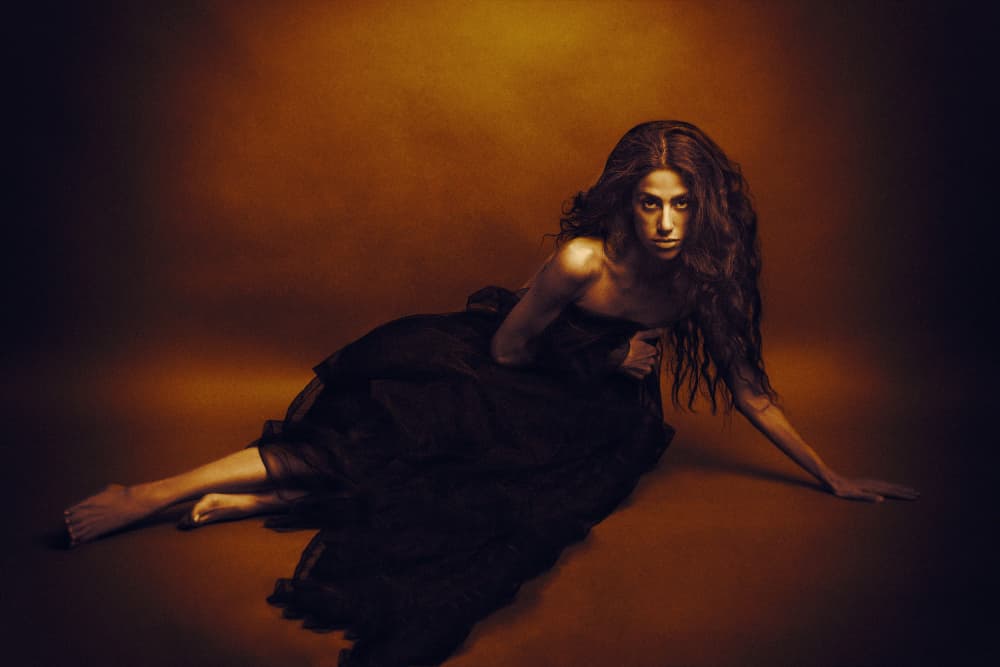 Dramatic Woman Reclining by Mehdi Mokhtari — canvas wall art