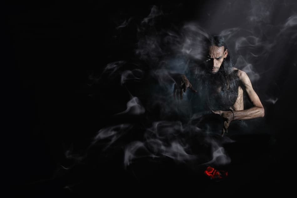 Dark Mystic Figure by Pink Sword — canvas wall art