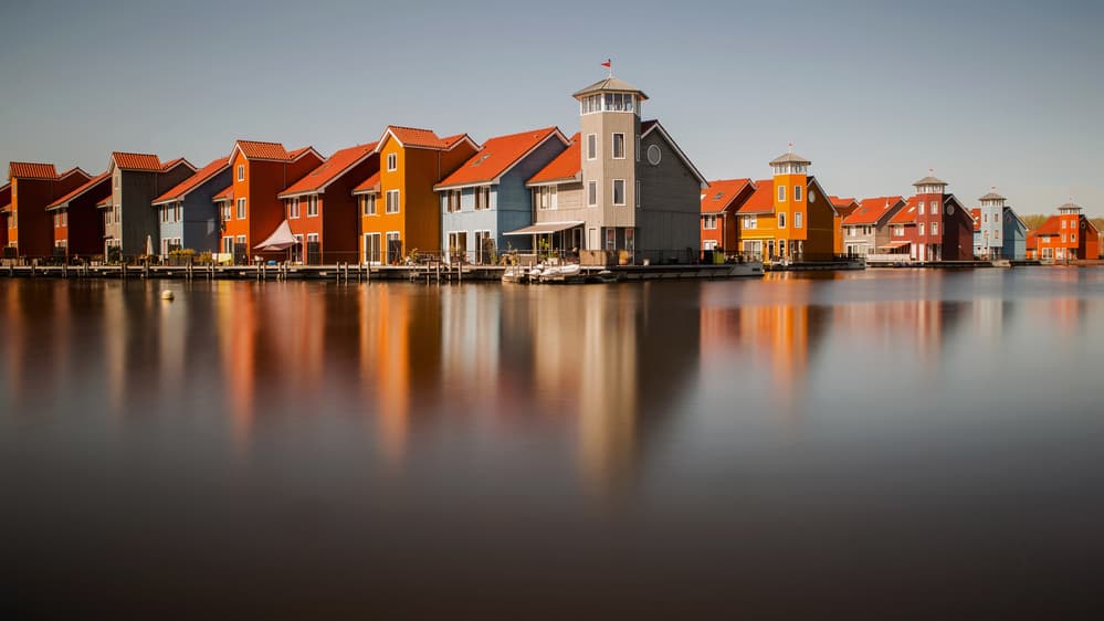 Colorful Canal Reflections by Regard2 — canvas wall art